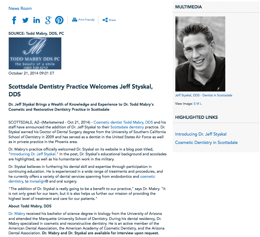 cosmetic dentist, Scottsdale dentistry, Dr. Jeff Styskal, cosmetic dentistry, Invisalign, Dr. Mabry