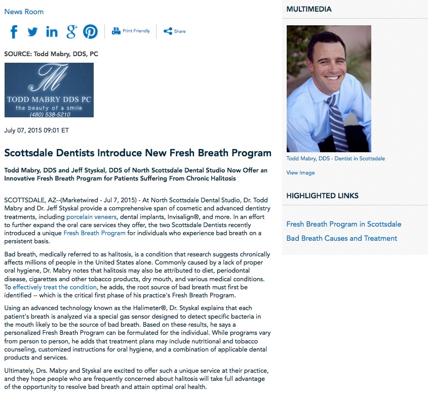 fresh breath program,dentists in scottsdale,halitosis