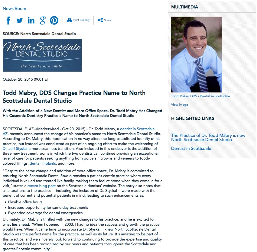 dentist in scottsdale,cosmetic dentistry,todd mabry dds,north scottsdale dental studio