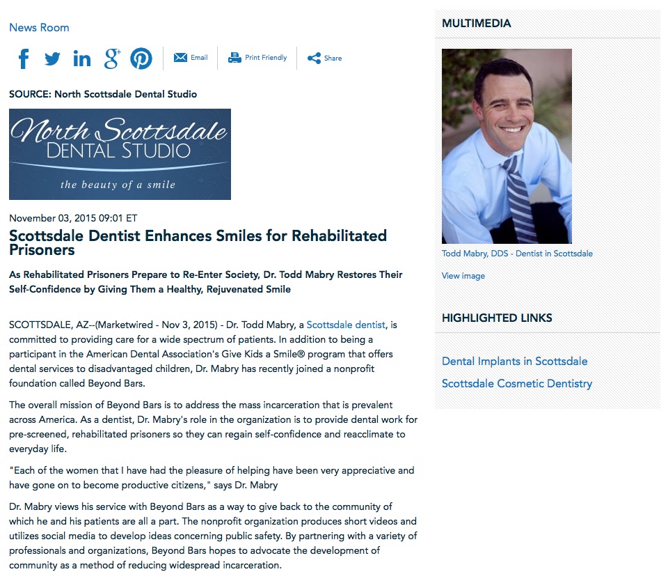 dentist in scottsdale,beyond bars,charity work,dr. todd mabry,dental implants in scottsdale